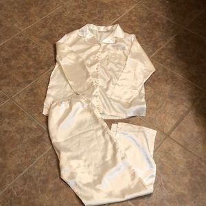 Ivory pajama set.